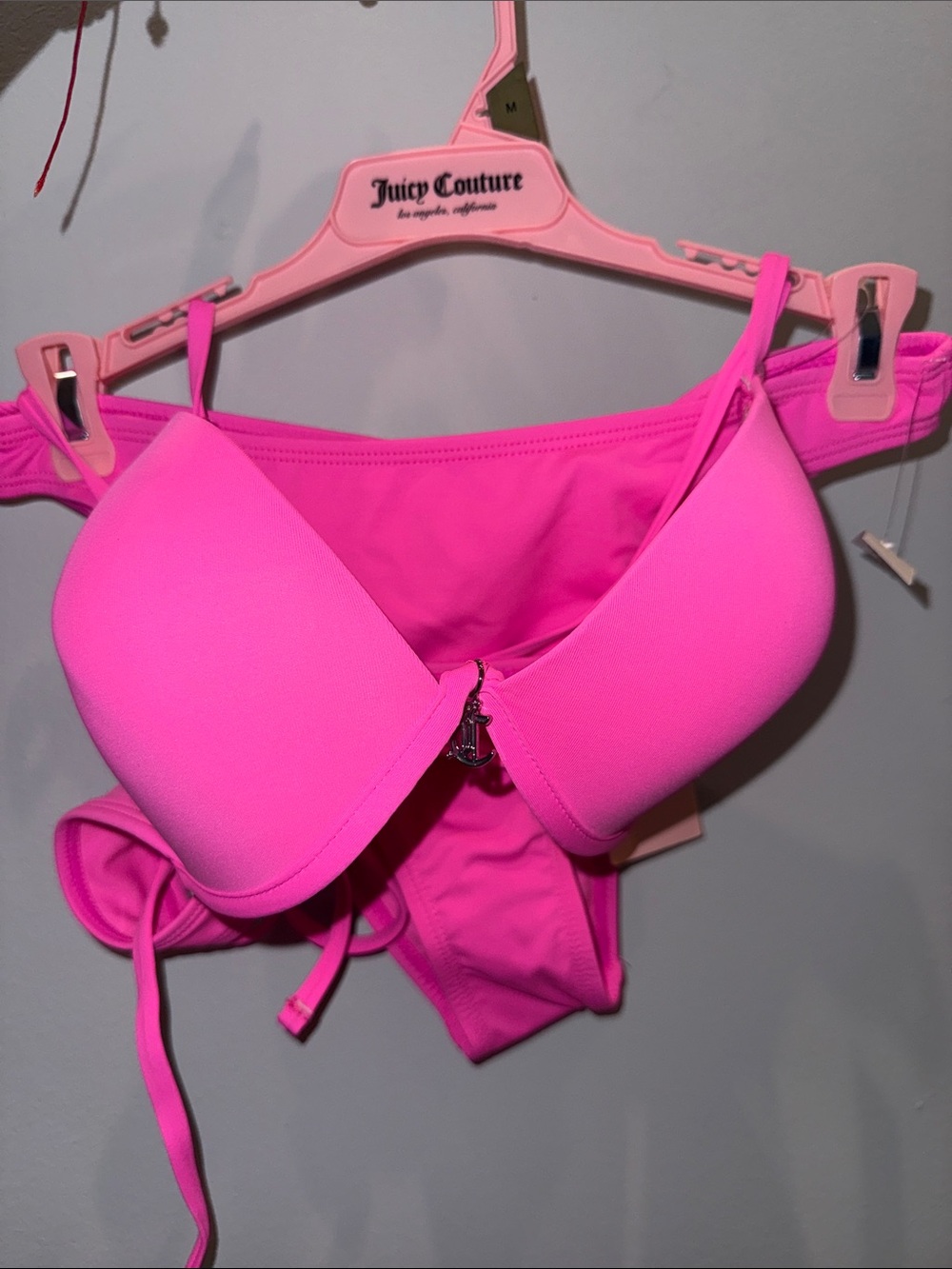 Juicy Couture Hot Pink Push-Up Bikini Top in Mage